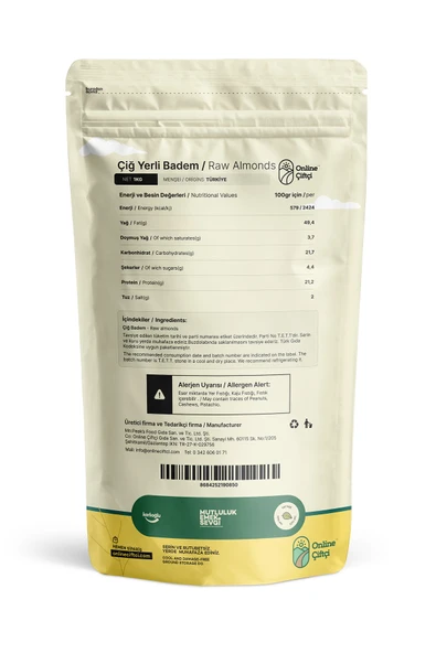 Online Çiftçi Çiğ Yerli Badem 1Kg - Resim 2