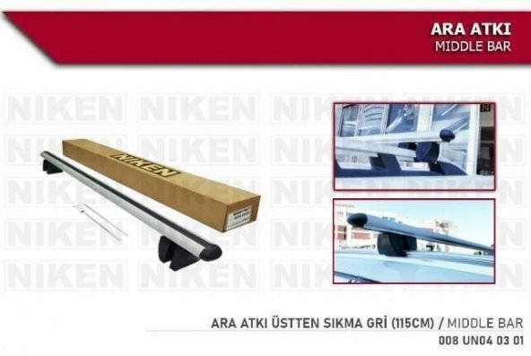 Araç Üstü Ara Barı Bagaj Taşıyıcı-gri Üstten Sıkıştırmalı Alümi ürün görseli 1