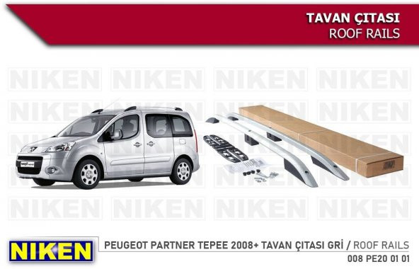 Peugeot Partner Tepee Tavan Çıtası Gri 2008-sonrası Modeller Uyum ürün görseli 1