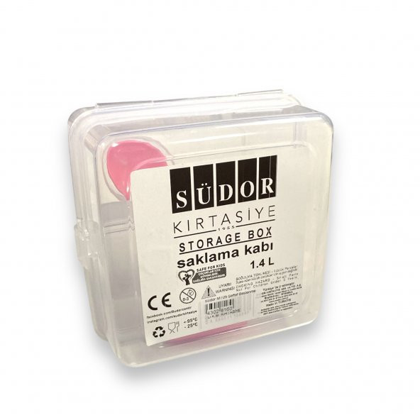 Südor MT05 Şeffaf Beslenme Kabı 1.4 Litre – Pembe ürün görseli 1