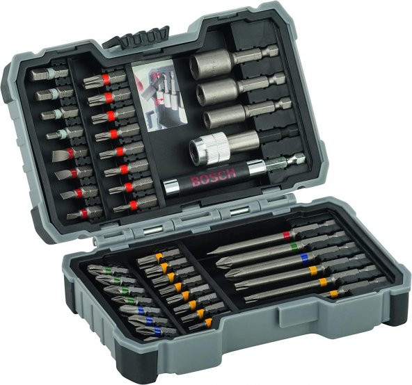 Bosh Professional 43 Parça Vidalama Seti Extra Hard Tornavida Ucu ve Lokma Anahtarı Set ürün görseli 1