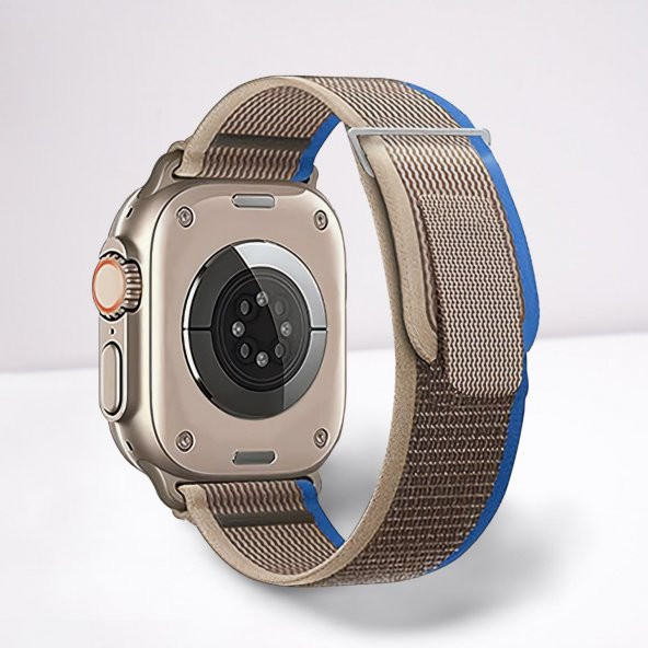 Cosmostech Akıllı Saat Watch için Uyumlu 42MM 44MM 45MM 49MM 1/2/3/4/5/6/se/7/8/ultra Hasır Kordon ve Kayışı Gri(Mavi) ürün görseli 1