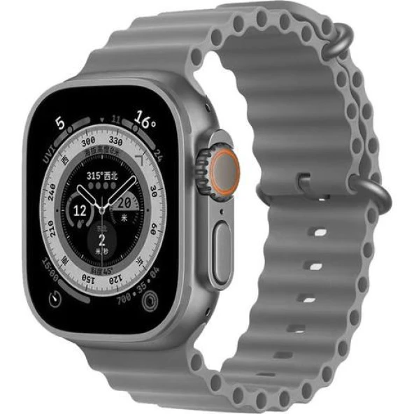 Cosmostech Akıllı Saat Watch için Uyumlu 42MM 44MM 45MM 49MM 1/2/3/4/5/6/se/7/8/ultra Akıllı Saat Silikon Kordon ve Kayışı Koyu Gri ürün görseli 1