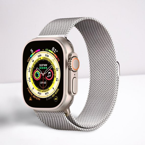 Cosmostech Akıllı Saat Watch için Uyumlu 42,44,45,49MM, 1/2/3/4/5/6/se/7/8/Ultra Metal Seri Kordon ve Kayışı Gümüş ürün görseli 1