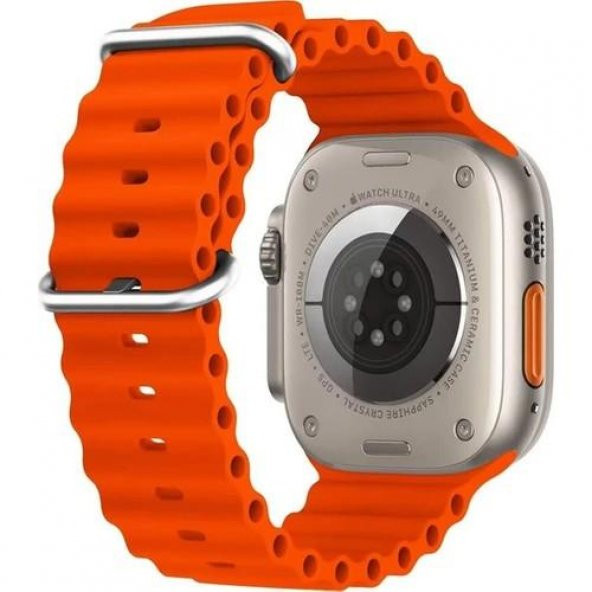 Cosmostech Akıllı Saat Watch için Uyumlu 42MM 44MM 45MM 49MM 1/2/3/4/5/6/se/7/8/ultra Akıllı Saat Silikon Kordon ve Kayışı Turuncu ürün görseli 1