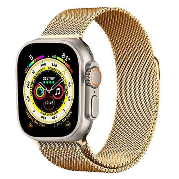 Cosmostech Akıllı Saat Watch için Uyumlu 42,44,45,49MM, 1/2/3/4/5/6/se/7/8/Ultra Metal Seri Kordon ve Kayışı Gold ürün görseli 1