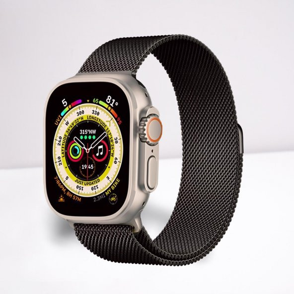 Cosmostech Akıllı Saat Watch için Uyumlu 42,44,45,49MM, 1/2/3/4/5/6/se/7/8/Ultra Metal Seri Kordon ve Kayışı Siyah ürün görseli 1