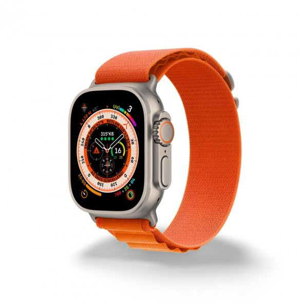 Cosmostech Akıllı Saat Watch için Uyumlu 42MM 44MM 45MM 49MM 1/2/3/4/5/6/se/7/8/ultra Çift Katman Kordon ve Kayışı Turuncu(Turuncu) ürün görseli 1