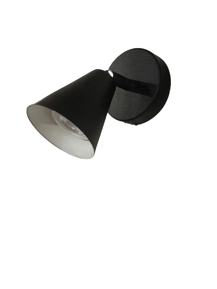 Rsylight Metal Mafsallı Siyah Spot 180 Derece Armatür  Aplik Beyaz Led Ampullü ürün görseli 1
