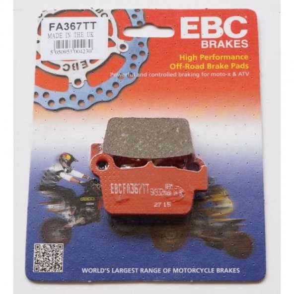 Ebc Fa367Tt 2009-2018 Kawasaki KLX 450 R Uyumlu Arka Fren Balatası Karbon Balata ürün görseli 1