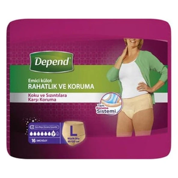 Depend Emici Külot Kadın Large ( Büyük Boy ) 16 Lı ürün görseli 1