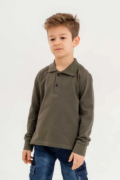 Gömlek Yaka Erkek Çocuk Sweatshirt - Resim 7
