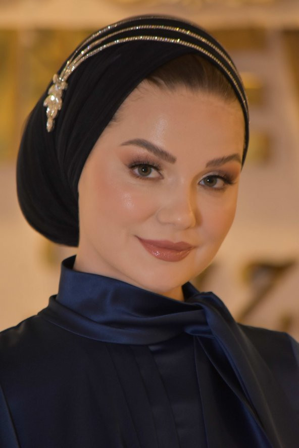 AFRA LACİVERT ABİYE ELBİSE ürün görseli 1