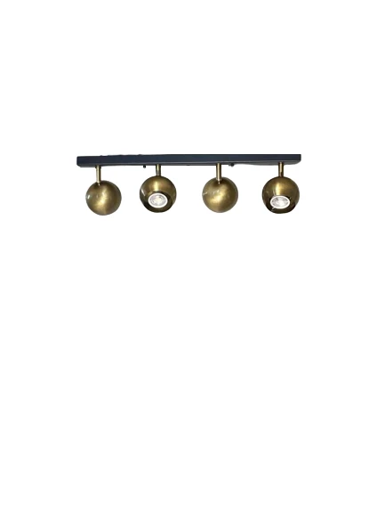 Rsylight Metal Modern 4 Lü Eskitme Kaplama  Masa Üstü Siyah Led Spot 180 Derece Hareketli Avize Günışığı Ampullü ürün görseli 1