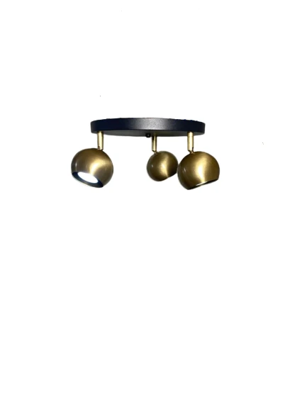 Rsylight Metal Modern 3 Lü Eskitme Kaplama Siyah Led Spot 180 Derece Hareketli Avize Günışığı Ampullü ürün görseli 1