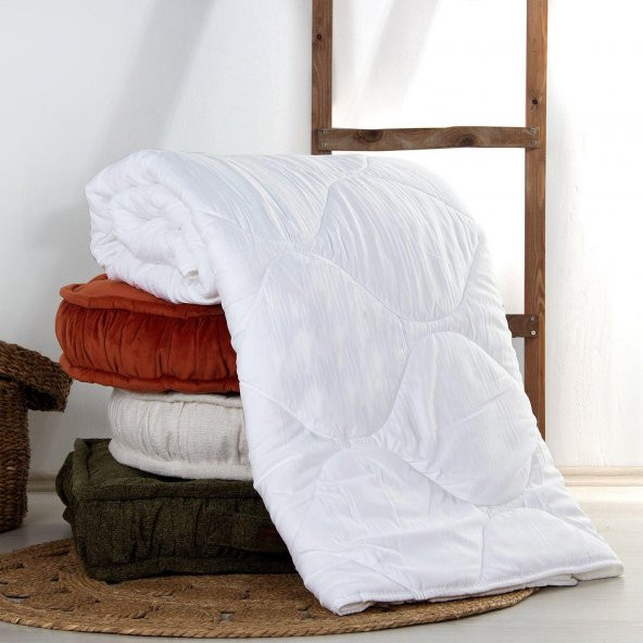 Tek Kişilik Antialerjik Microfiber Yorgan  Beyaz 155x215 ürün görseli 1