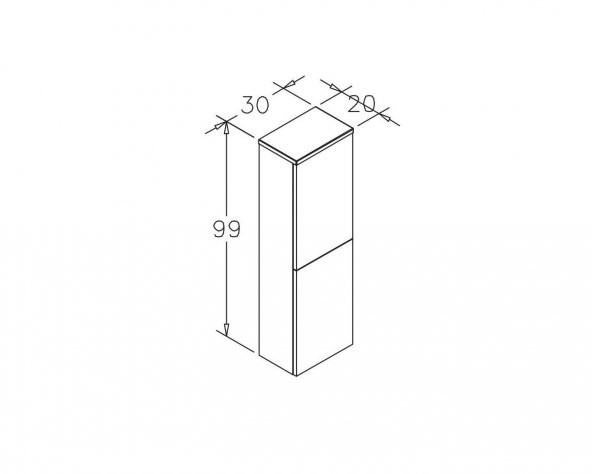 Orka Knidos 30 cm Navaro Banyo Üst Boy Dolabı - Resim 3