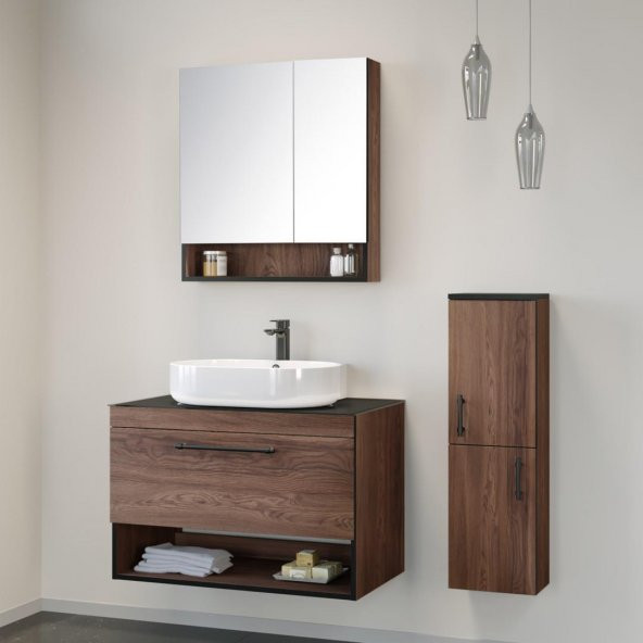 Orka Knidos 90 cm Navaro Banyo Dolabı Takımı ve Boy Dolabı ürün görseli 1