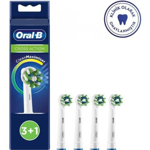 Oral B Cross Action Maximiser Şarjlı Diş Fırçası Yedek Başlık 4'lü ürün görseli 1