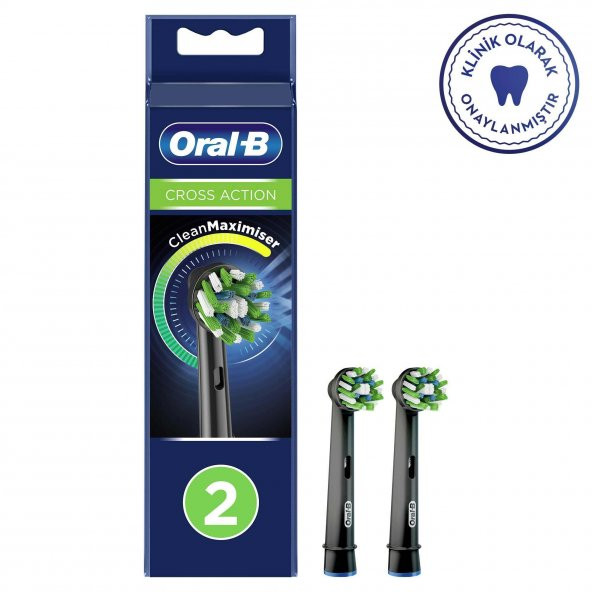 Oral B Cross Action Black Edition Diş Fırçası Yedek Başlık 2'li ürün görseli 1