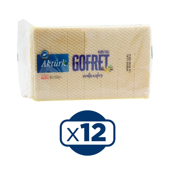 Aktürk Gofret Vanilyalı 200 gr 12 li ürün görseli 1