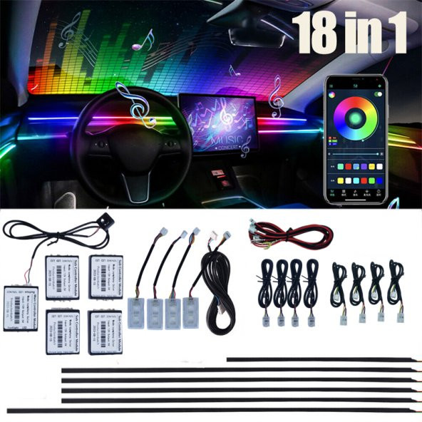 Ambiyans rgb 64 renk aydınlatma set 12v / LAAM435 ürün görseli 1