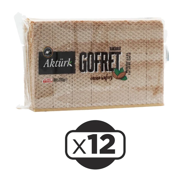 Aktürk Gofret Kakaolu 200 gr 12 li ürün görseli 1