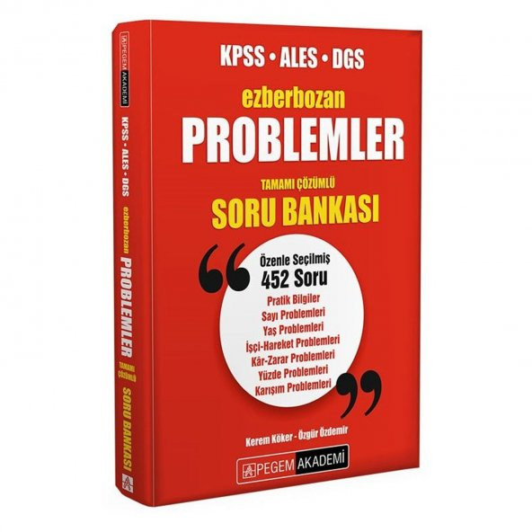Pegem KPSS ALES DGS Problemler Ezberbozan Soru Bankası Pegem Akademi Yayınları ürün görseli 1