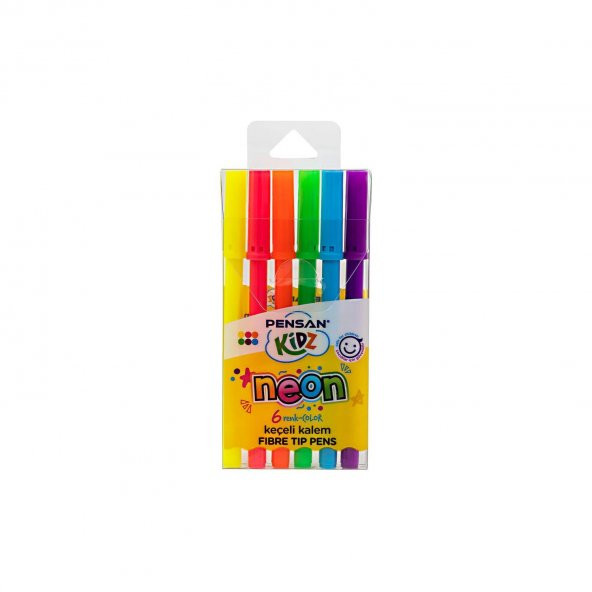 Pensan Kidz Keçeli Kalem 6 Renk Neon Keçeli Kalem ürün görseli 1