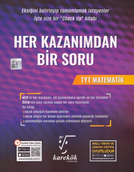 KAREKÖK TYT HER KAZANIMDAN BİR SORU MATEMATİK ürün görseli 1