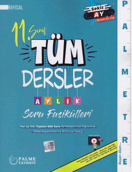 PALME 11.SINIF TÜM DERSLER AYLIK SORU FAS.-SAYISAL ürün görseli 1