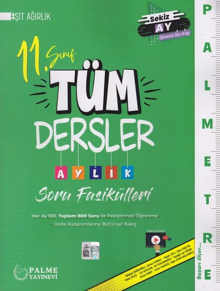PALME 11.SINIF TÜM DERSLER AYLIK SORU FAS.-EA ürün görseli 1