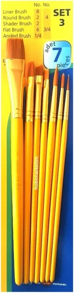 Fanart Academy 7'li Sentetik Kıl Fırça Seti Set 3 / 7500.S3 ürün görseli 1