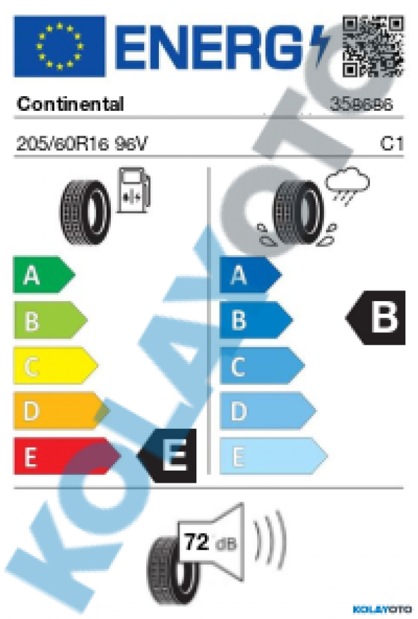 Continental PremiumContact 5 205/60R16 96V XL RFT * (Yaz) ürün görseli 1