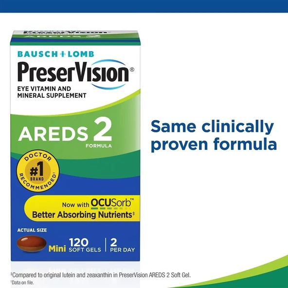 Bausch  Lomb PreserVision AREDS 2 Göz Vitamini  120 Kapsül - Resim 3