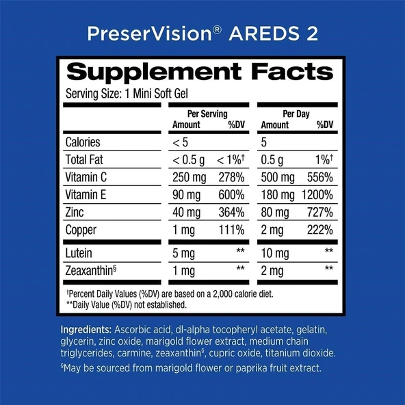 Bausch  Lomb PreserVision AREDS 2 Göz Vitamini  120 Kapsül - Resim 4