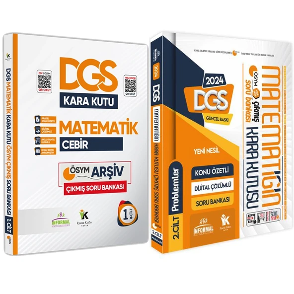 DGS Matematik Kara Kutu 1.ve 2.Cilt Konu Özetli D.Çözümlü ÖSYM Soru Bankası SET PAKET ürün görseli 1