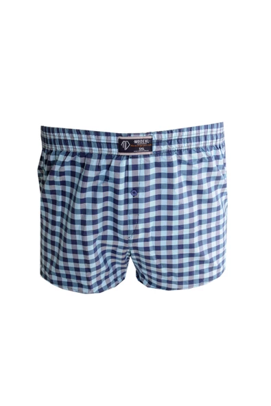 Mode XL Büyük Beden Erkek Boxer Desenli Poplin 6348 Açık Lacivert ürün görseli 1