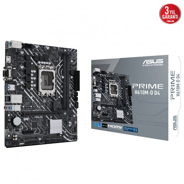 PRIME H610M-D D4 1700P DDR4 SES GLAN HDMI/VGA SATA3 USB3.2 mATX ürün görseli 1
