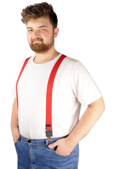 Mode XL Suspender - Long Edition 21901 Kırmızı - Resim 4