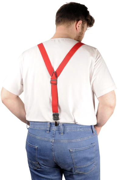 Mode XL Suspender - Long Edition 21901 Kırmızı - Resim 3