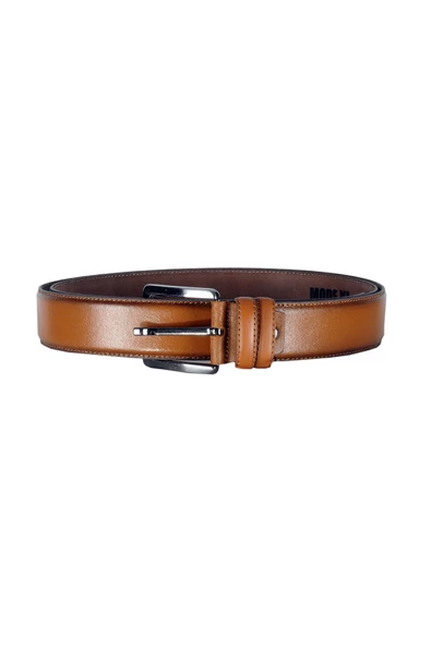 Mode XL Kemer 4 cm Düz Double Deri 4078 Taba - Resim 2