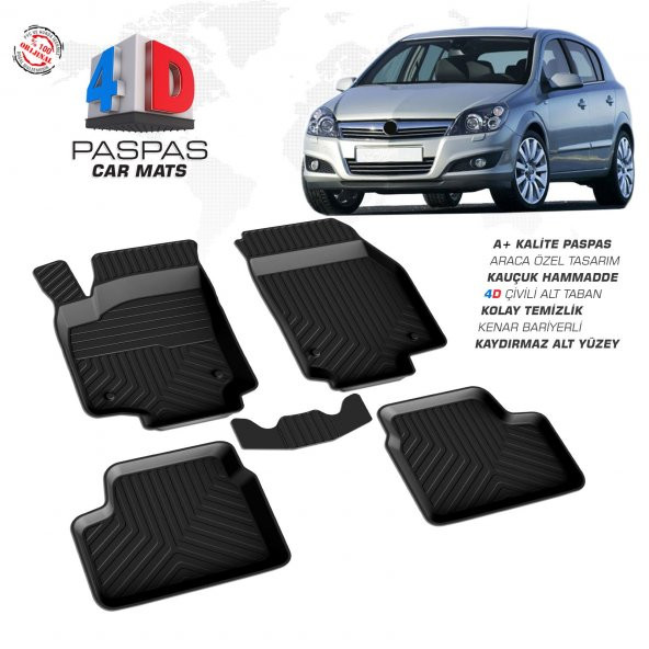 ASTRA H 2004 2005 2006 2007 2008 2009 2010 2011 2012 2013 4D HAVUZLU PASPAS ürün görseli 1