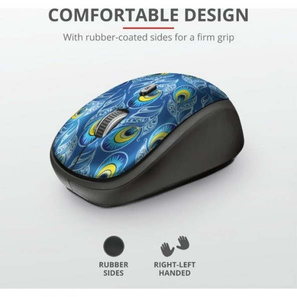 Trust 23388 YVI Wireless Mouse Peacock - Resim 2