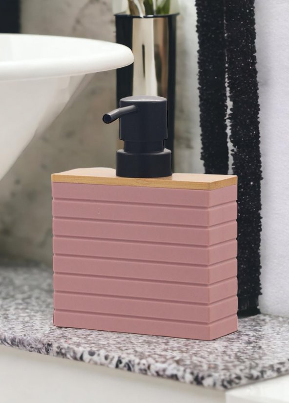The Mia Stripe Sıvı Sabunluk Pembe - Resim 2