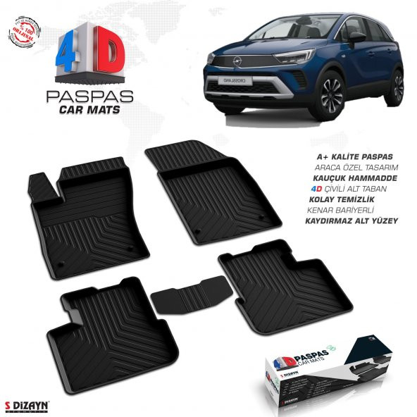 CROSSLAND X 2021 2022 2023 ARACA ÖZEL 4D HAVUZLU PASPAS ürün görseli 1