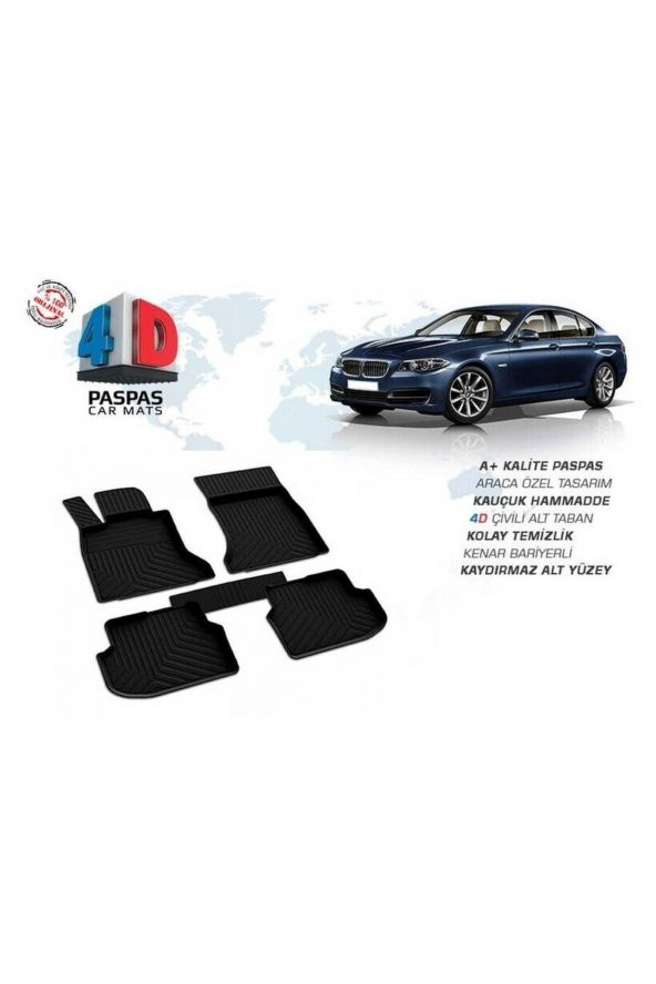 BMW F10 2013 2014 2015 2016 ARACA ÖZEL 4D HAVUZLU PASPAS ürün görseli 1