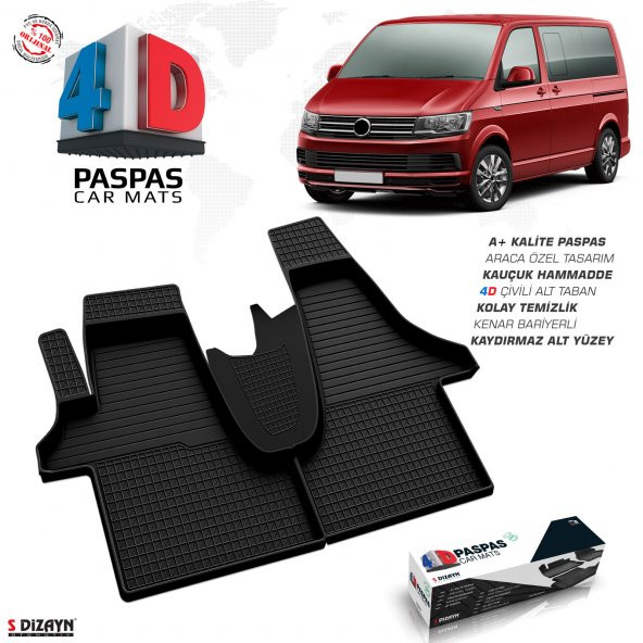 VW Transporter T6 4D Havuzlu Paspas 2015 2016 2017 2018 2019 2020 OMSA ürün görseli 1