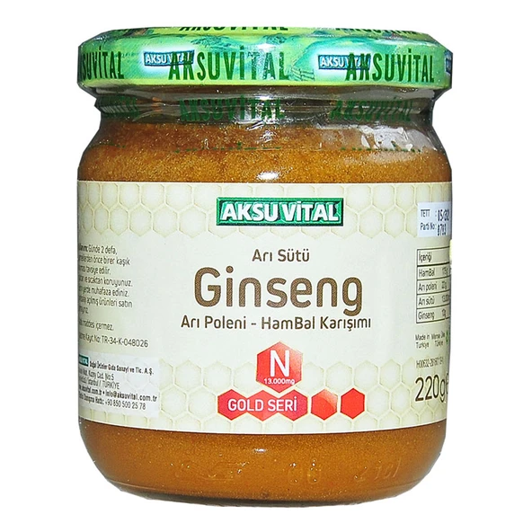 Aksuvital Arı Sütü Ginseng Polen Bal Karışımı 220 Gr ürün görseli 1