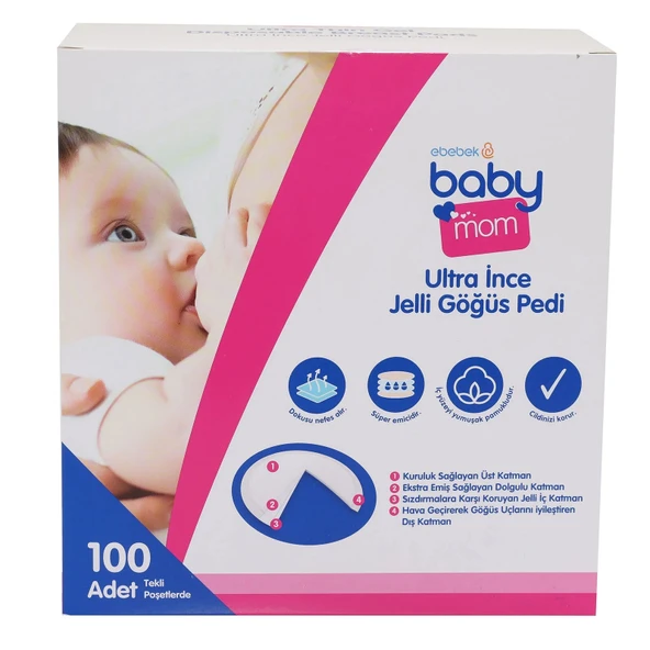 baby mom Ultra İnce Jelli Göğüs Pedi 100 Adet ürün görseli 1